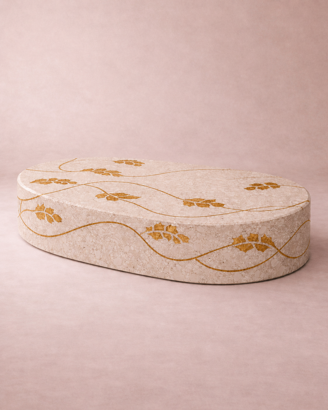 Flow Stem Inlayed Table - Inlay Glacier Silk-Emberon Sandstone