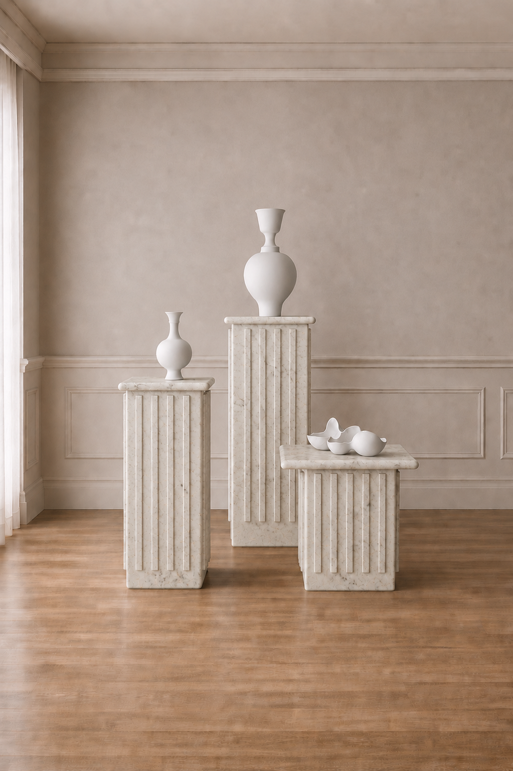 Roman Veil Pedestal Set - Oro Bansarino