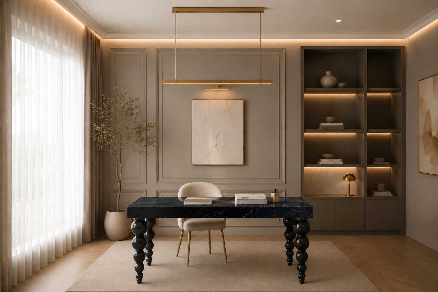 Ivory Crest Executive Desk