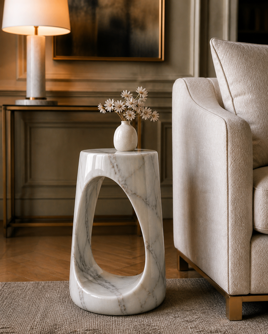 Canyon Arch Side Table - Glacier Silk