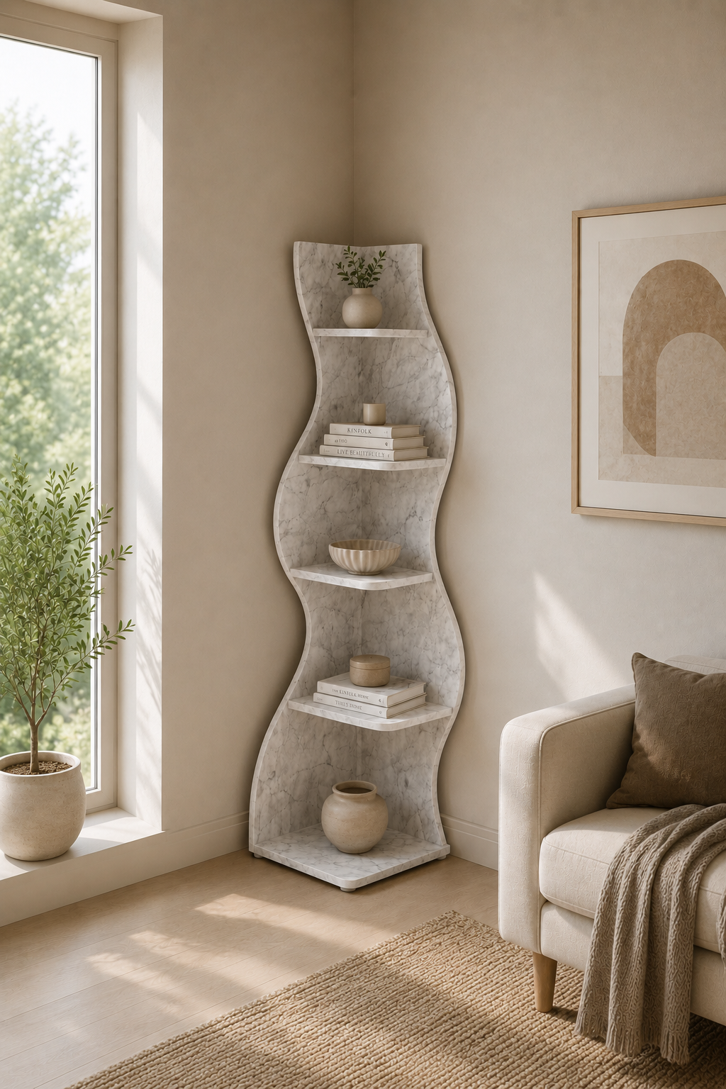 Velora Flow Shelf - Glacier Silk