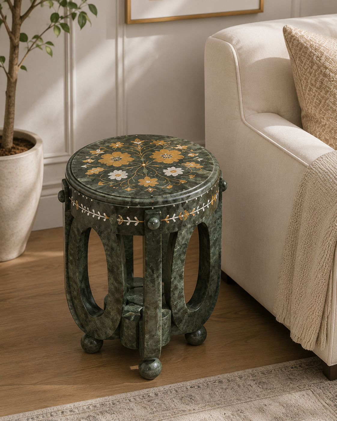 Inlay glacier side table v6