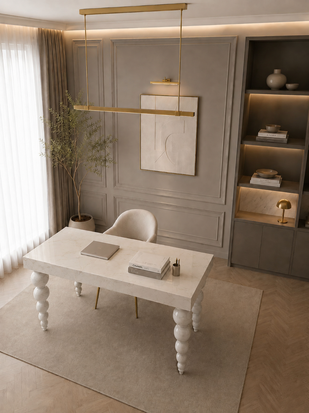 Ivory Crest Executive Desk - View 4