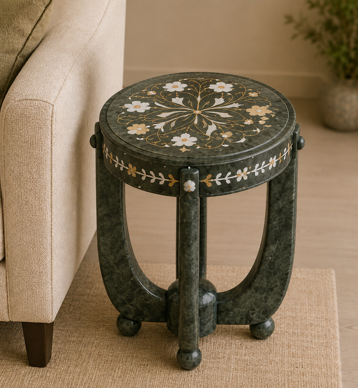 Inlay glacier side table v8