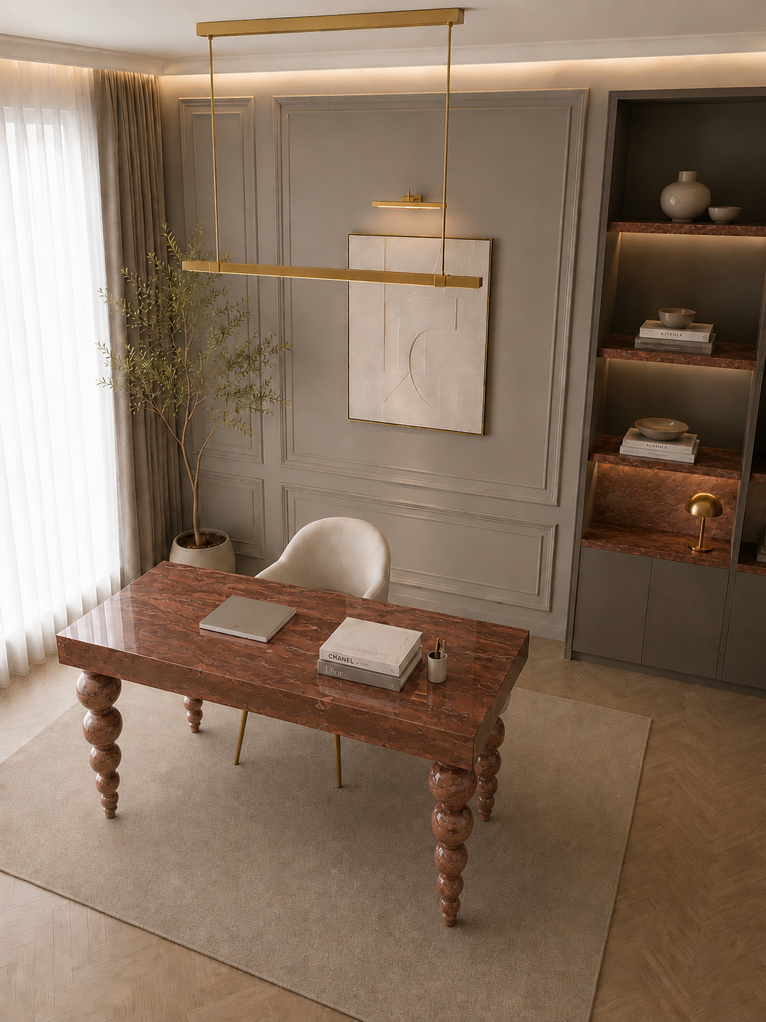 Ivory Crest Executive Desk - View 4