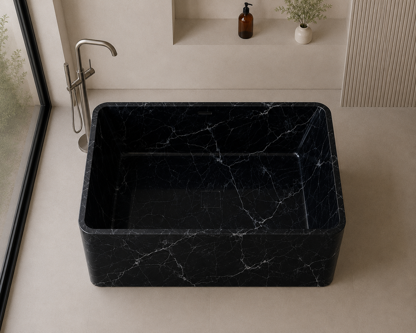 Monterra Stone Bath - Nero Imperia