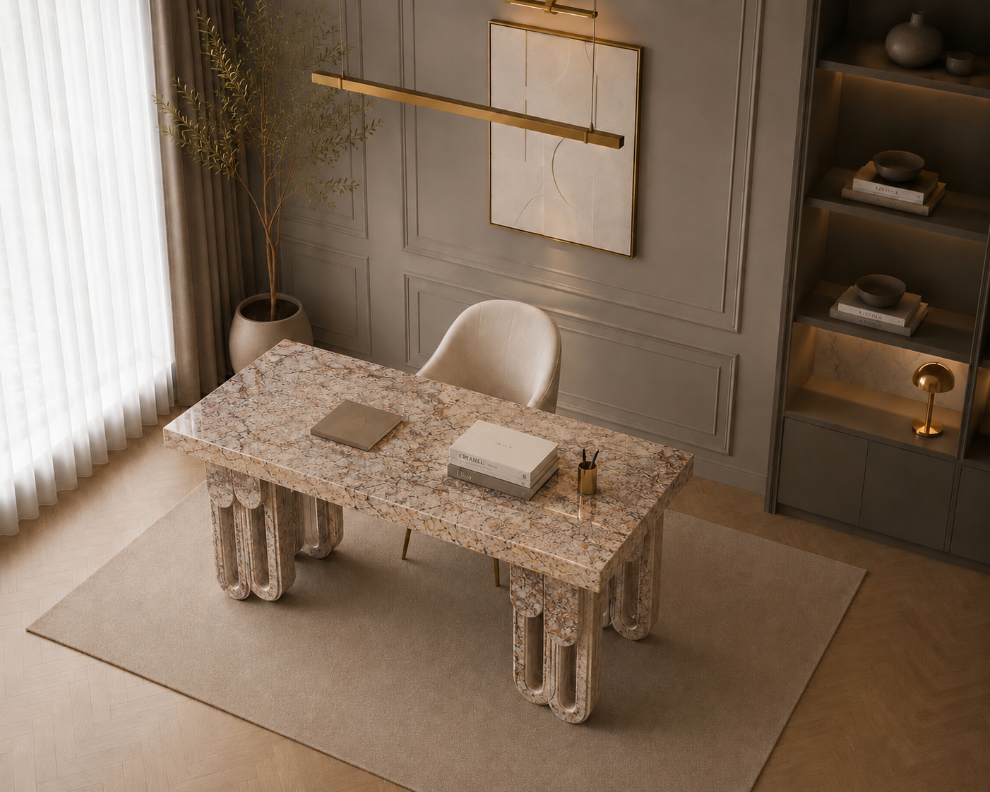 Aureline Sculptural Desk - View 2