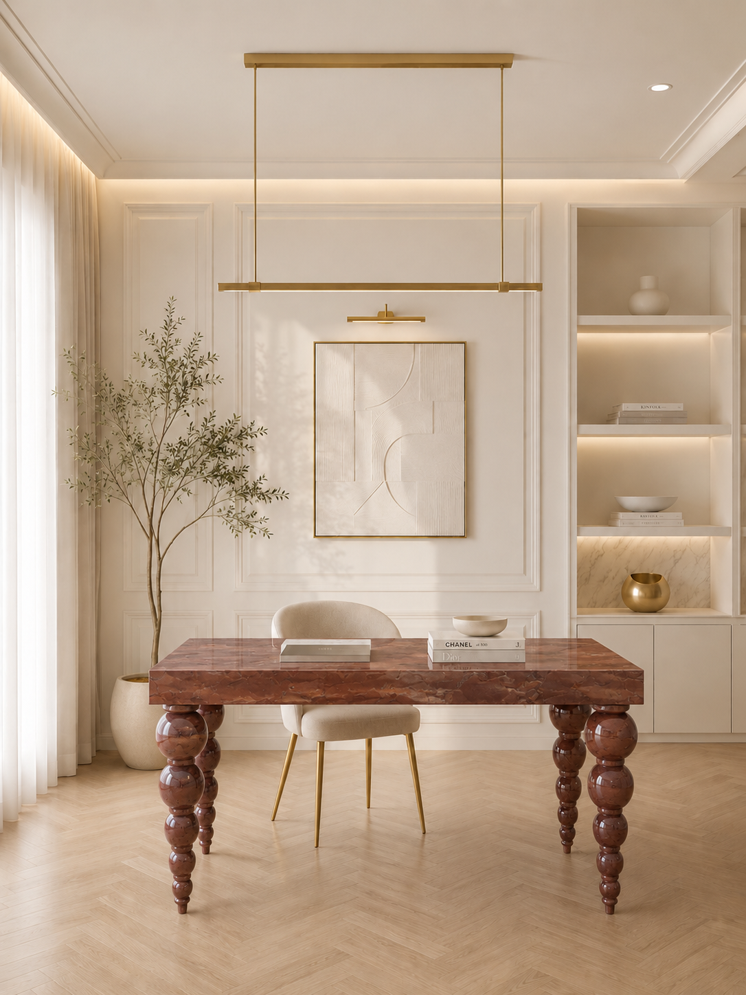 Ivory Crest Executive Desk - View 3