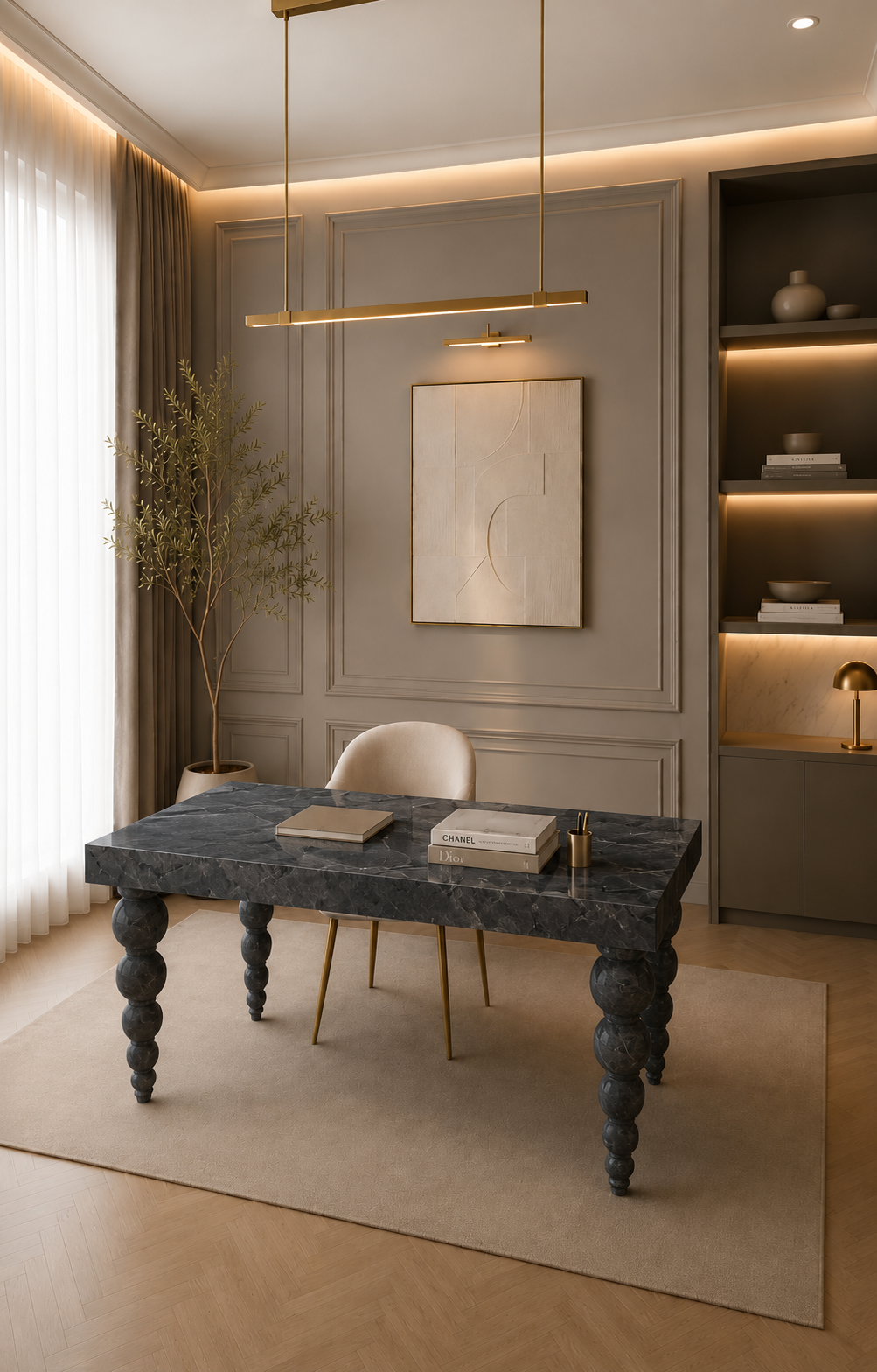 Ivory Crest Executive Desk - View 4