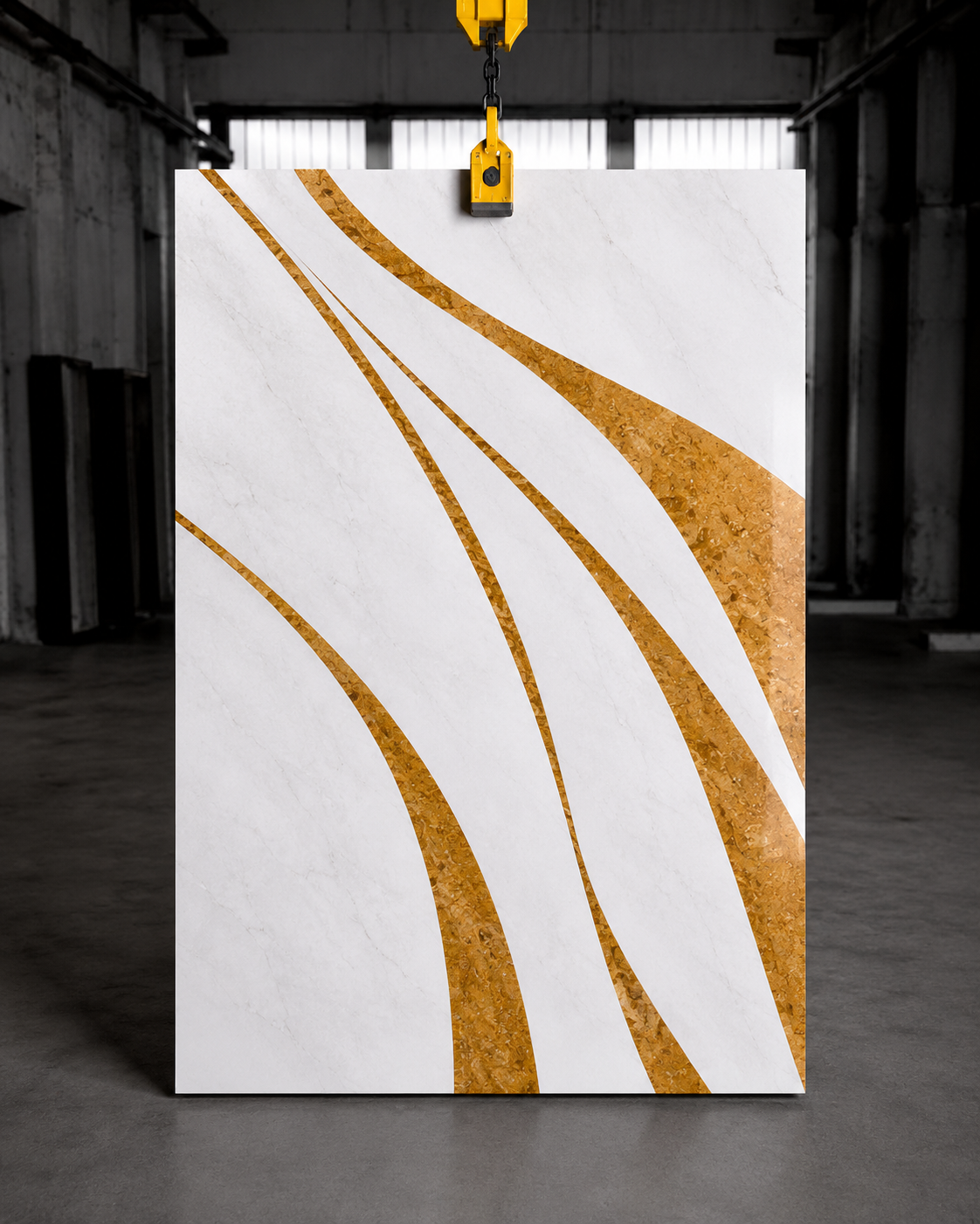 Rays Inlayed Surface - Inlay Glacier Silk-Emberon Sandstone