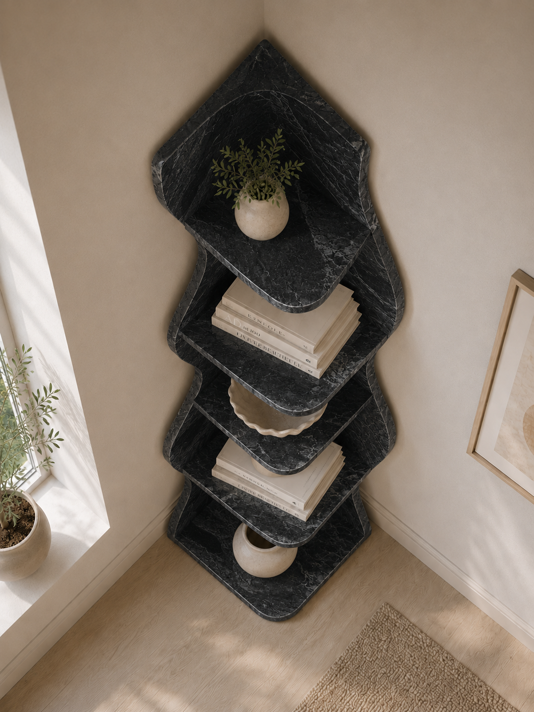 Velora Flow Shelf - Black valeriano
