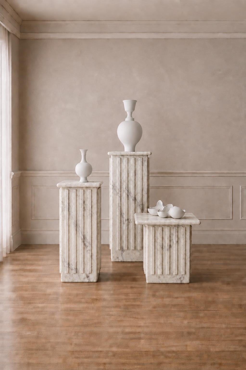 Roman Veil Pedestal Set - View 1