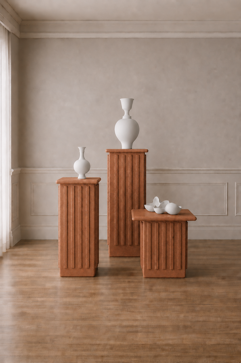 Roman Veil Pedestal Set - Emberon Sandstone