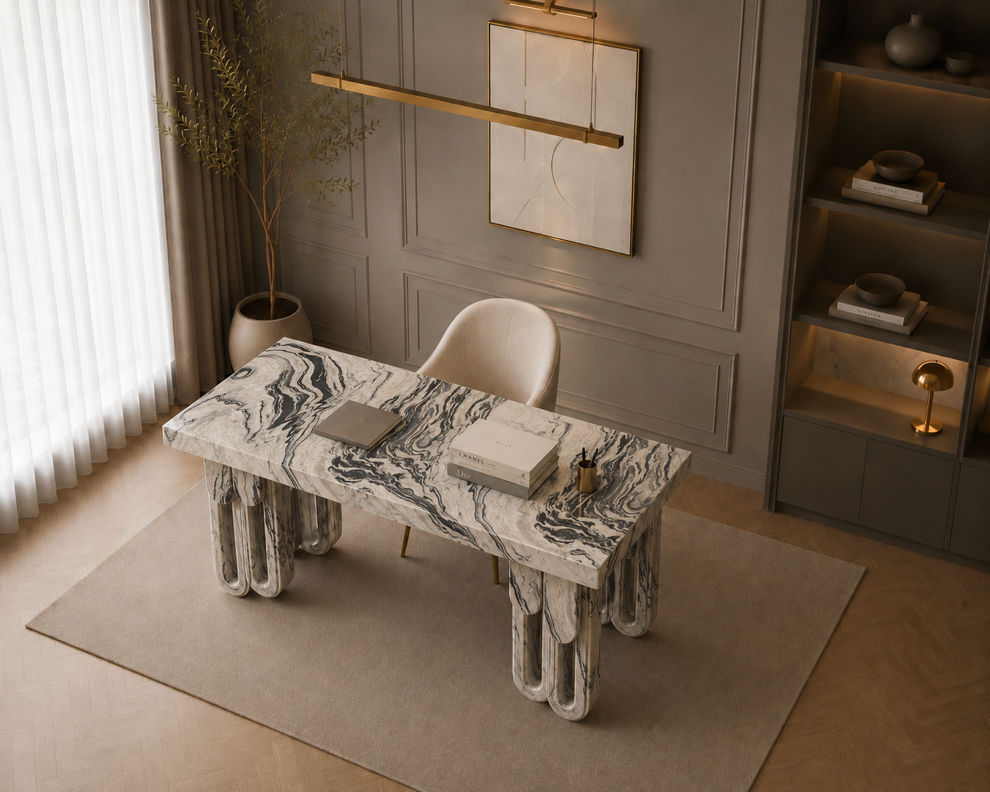 Aureline Sculptural Desk - View 2