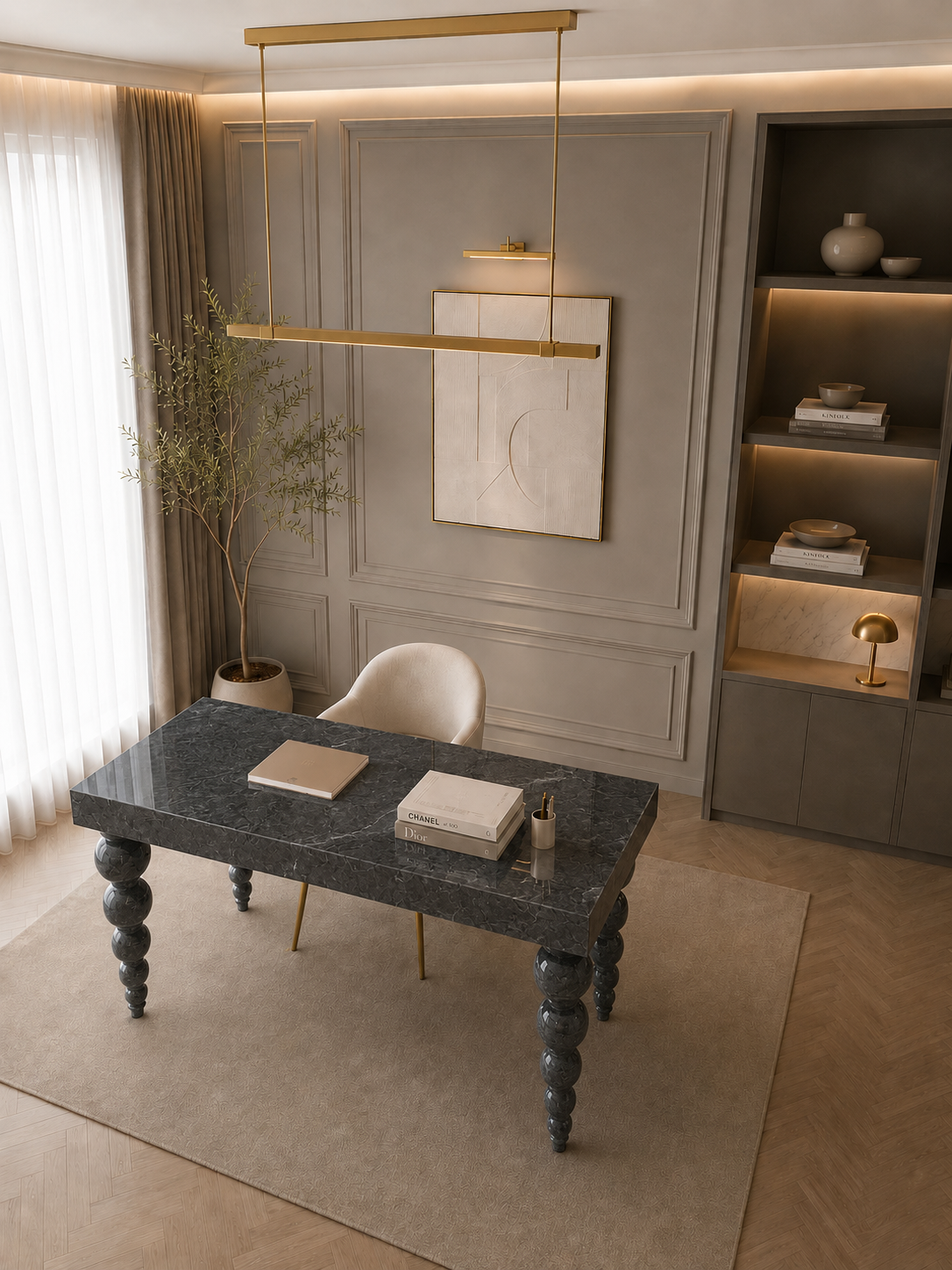 Ivory Crest Executive Desk - View 3