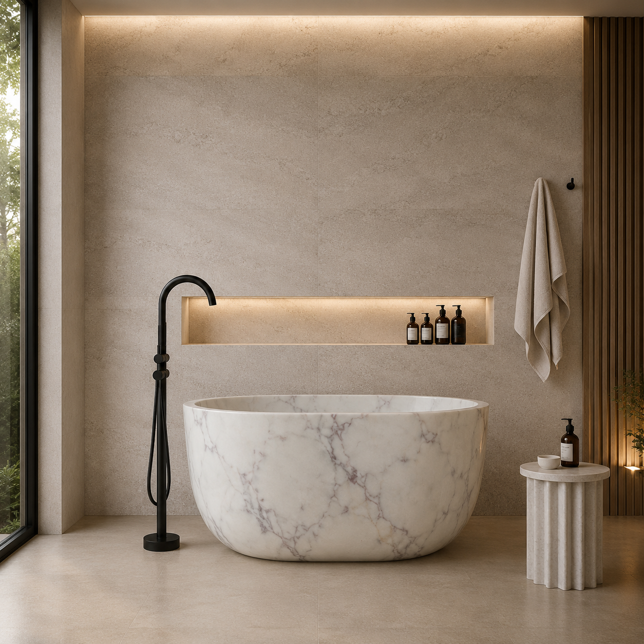 Terra Luxe Stone Tub - Glacier Silk