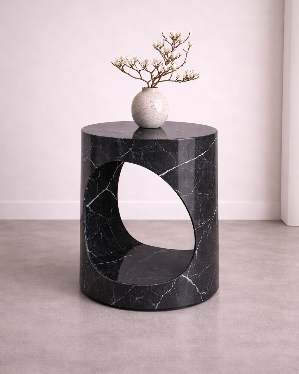 Portico Side Table - Nero Imperia