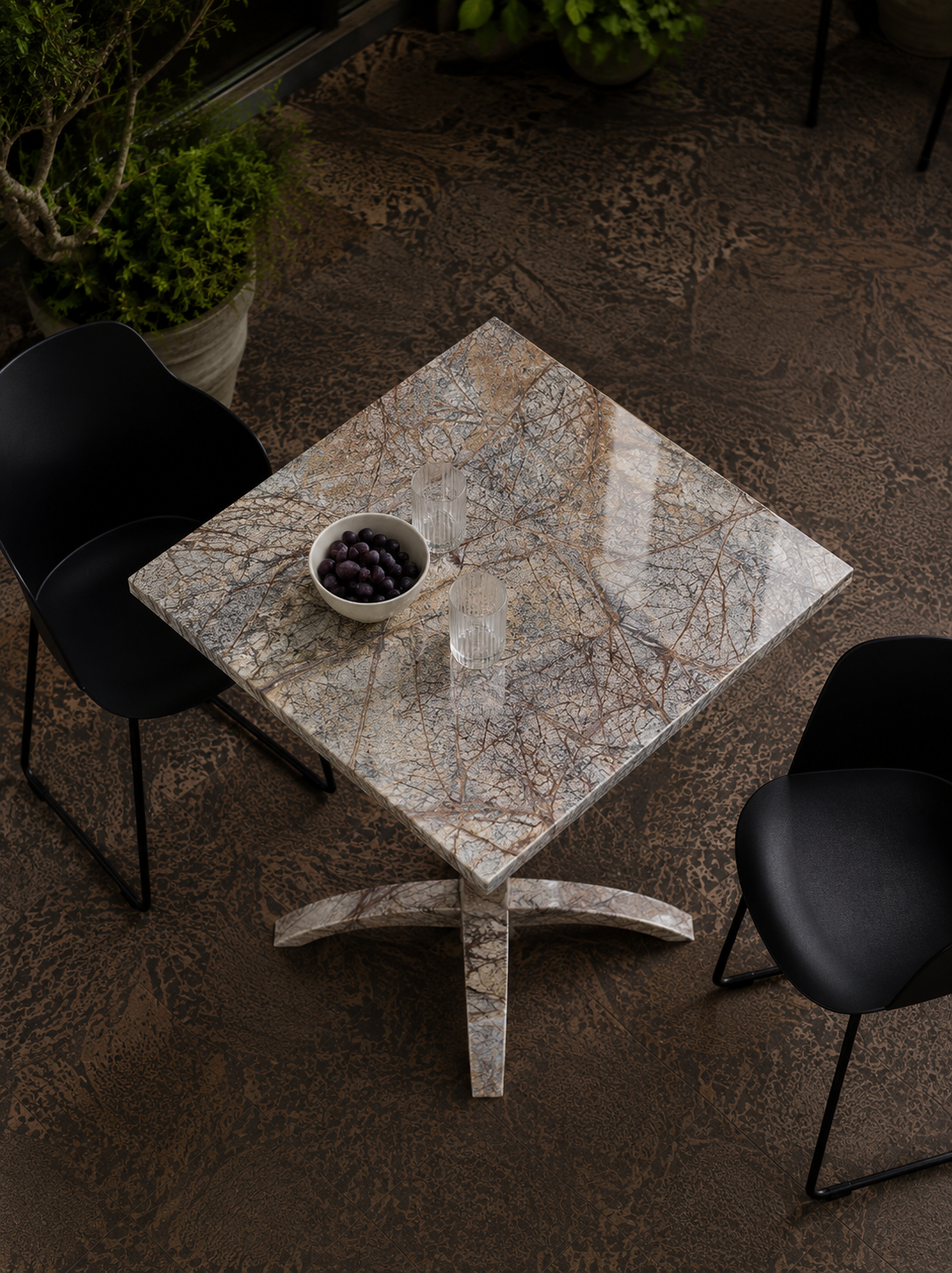 Lucentis Bistro Table - Beige brown Aurex