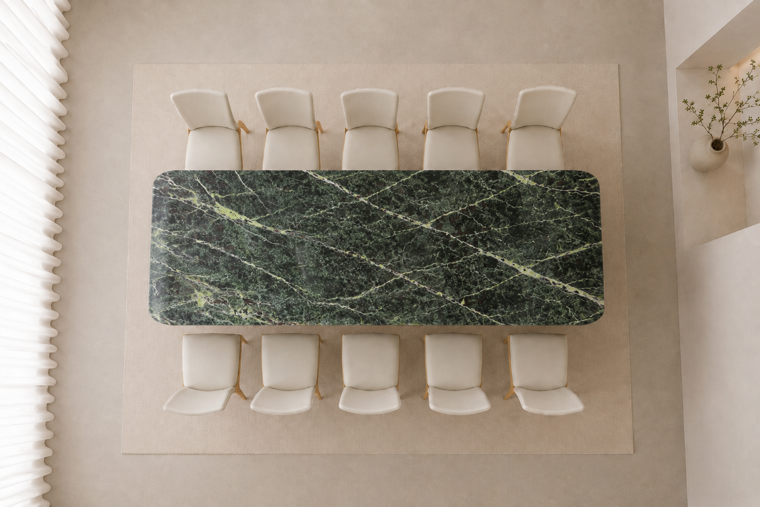 Sculptora Wave Table - Aurelian green Vein