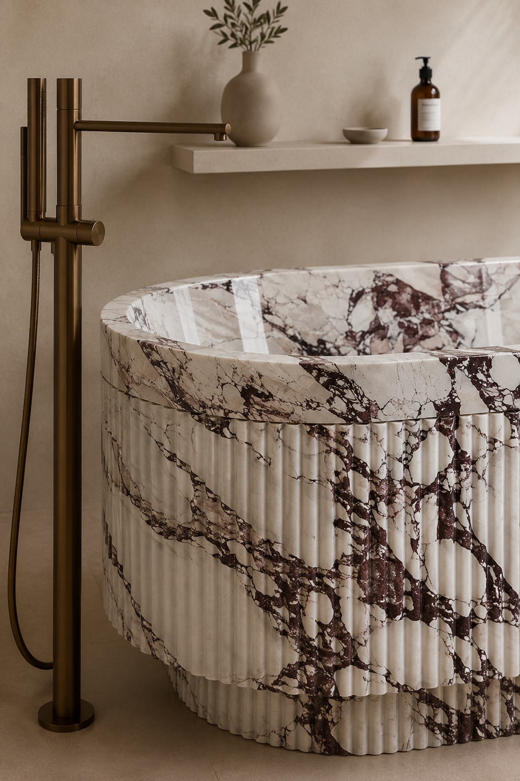 Terra Fluted Bath - View 3
