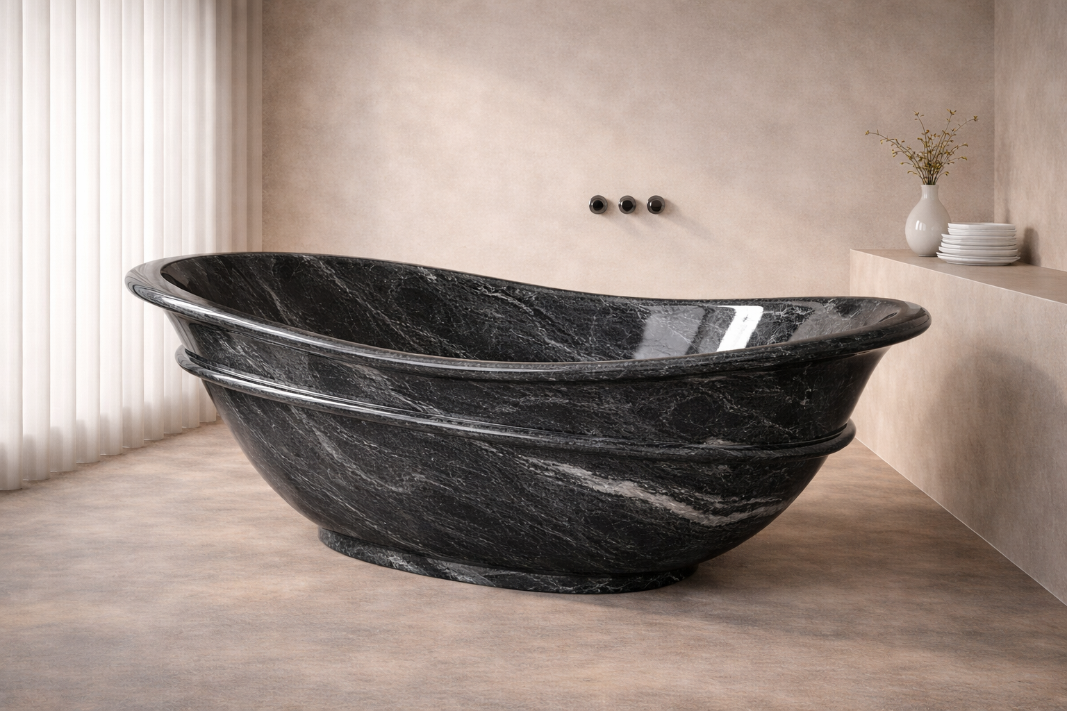 Terra Flame Stone Tub - View 2