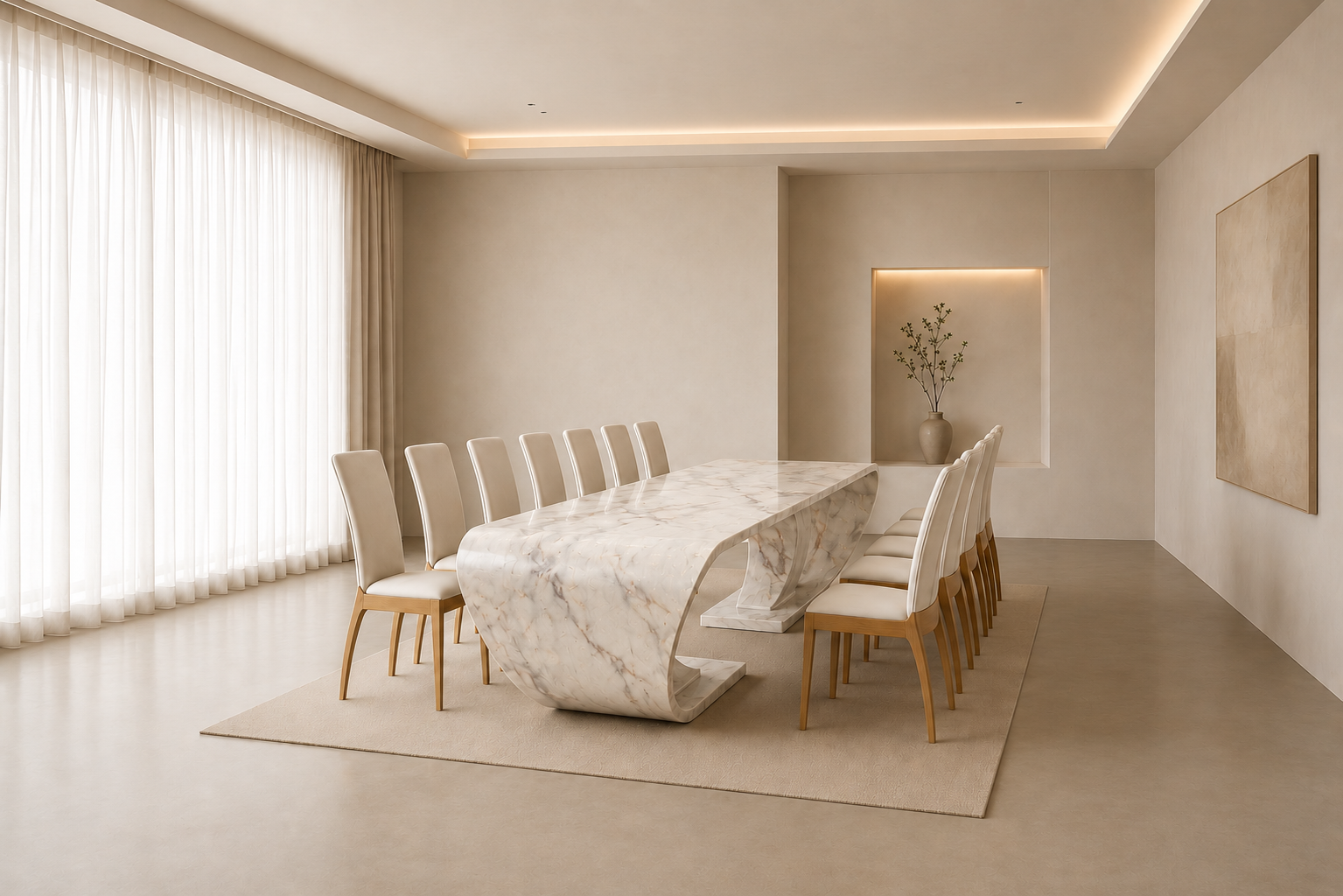 Sculptora Wave Table - Glacier Silk