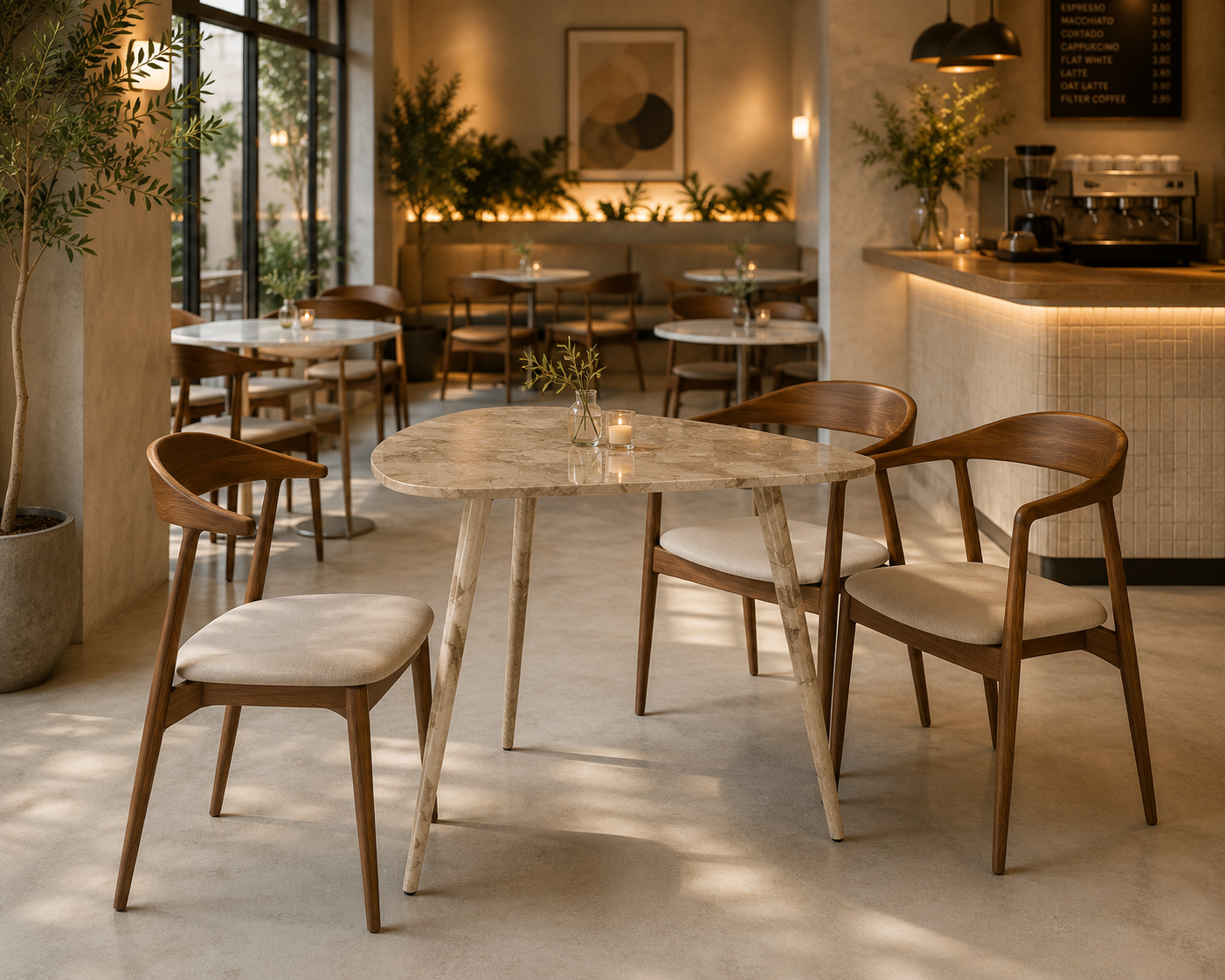 Novara Triangle Table - Beige Romano