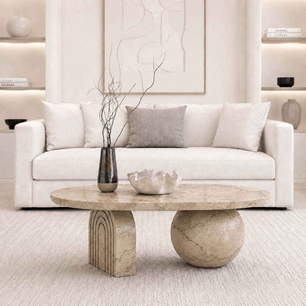 Terra Orb Coffee Table - Beige Romano