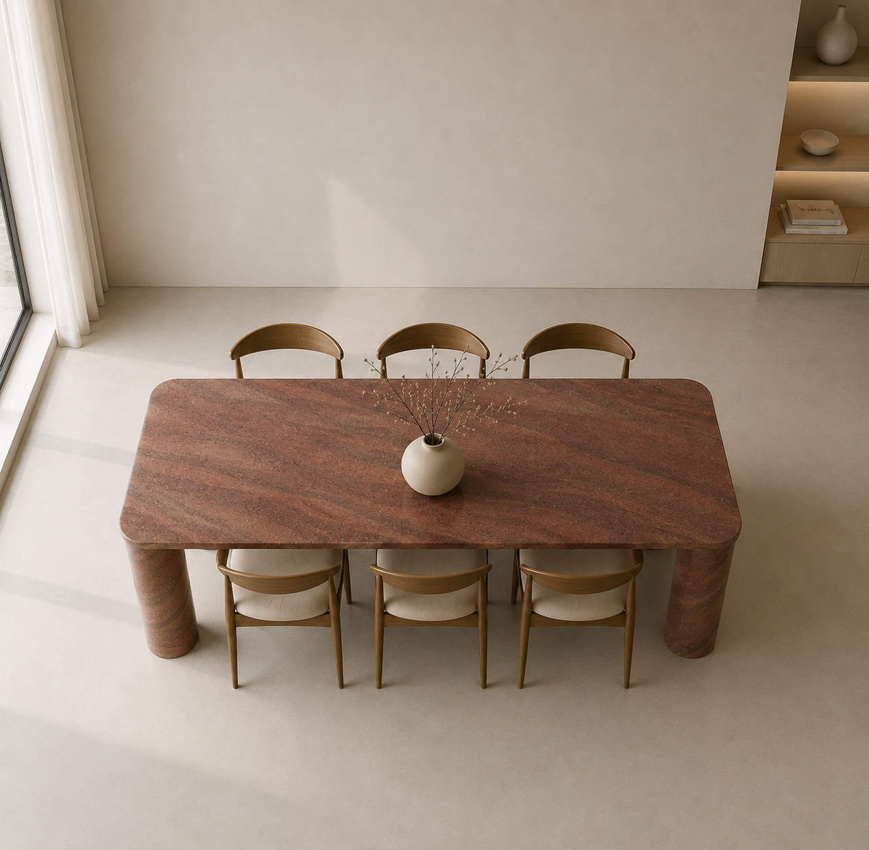 Ivory Pillar Dining Table - View 2