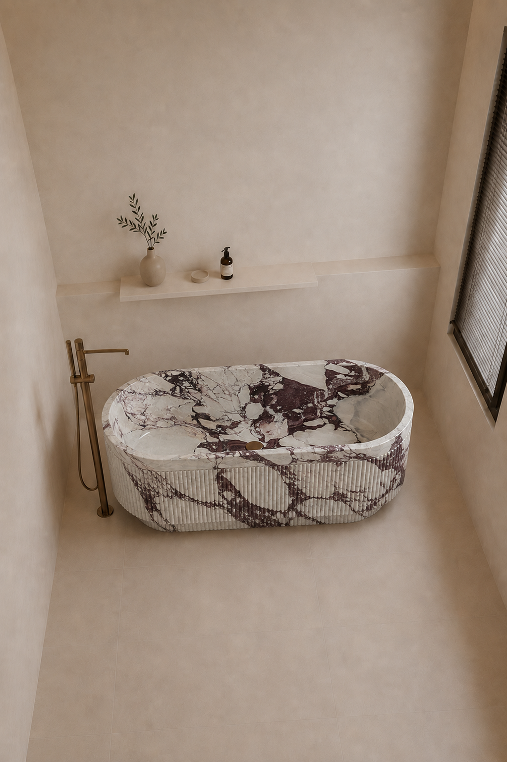 Terra Fluted Bath - View 2