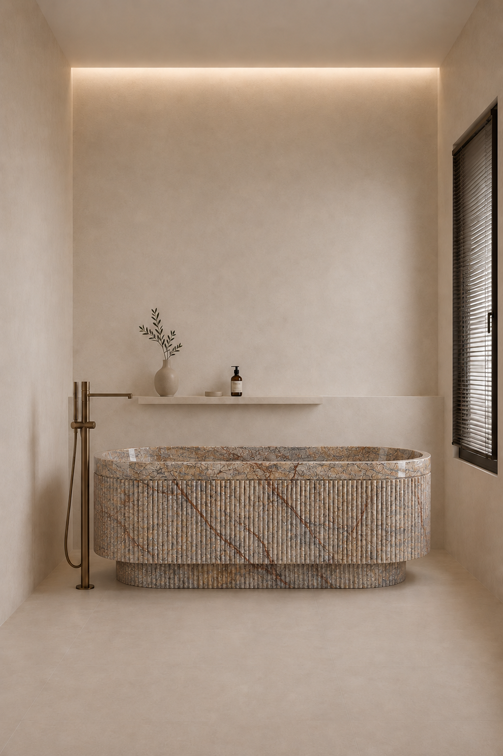 Terra Fluted Bath - View 1