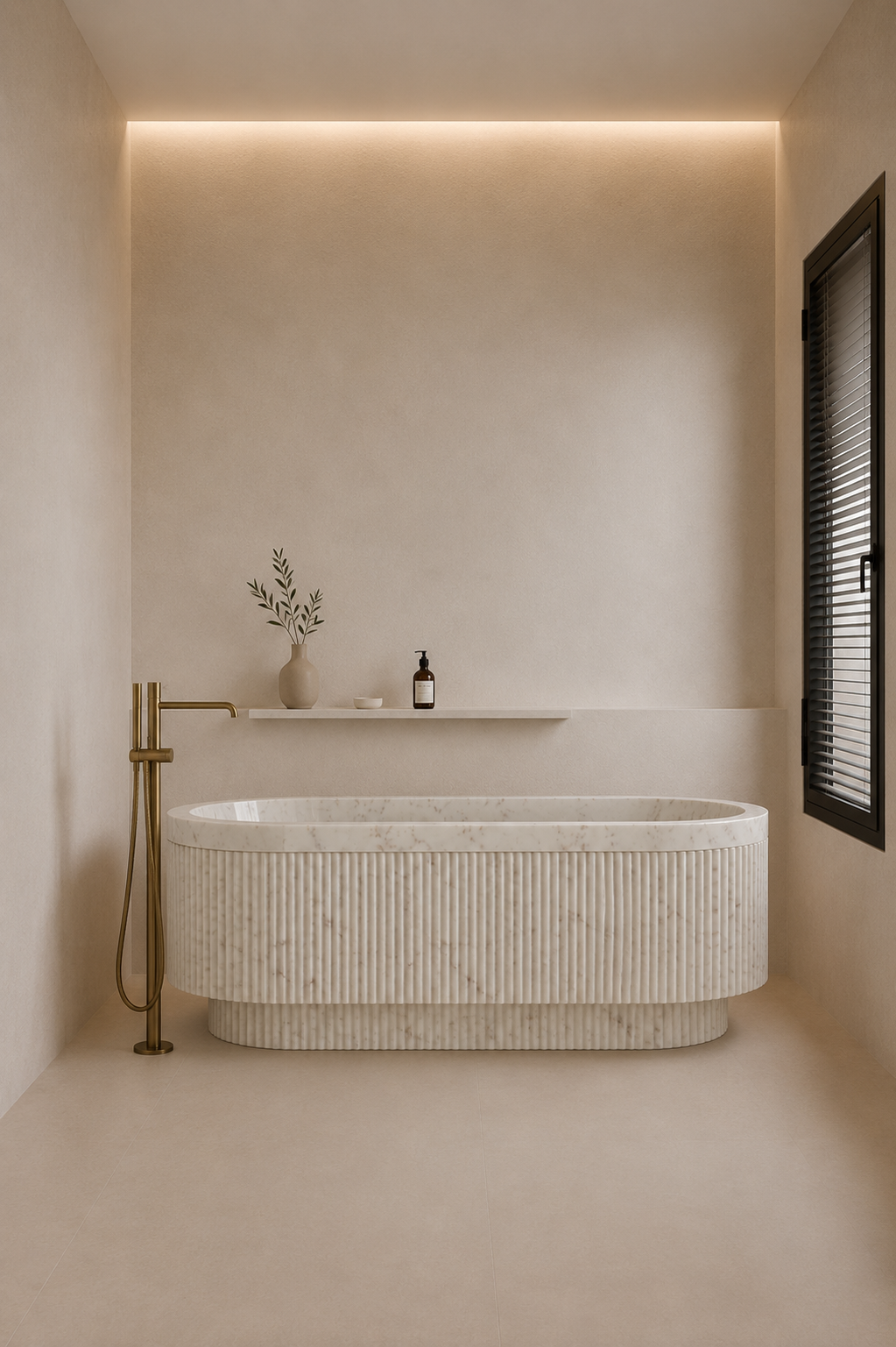 Terra Fluted Bath - View 1