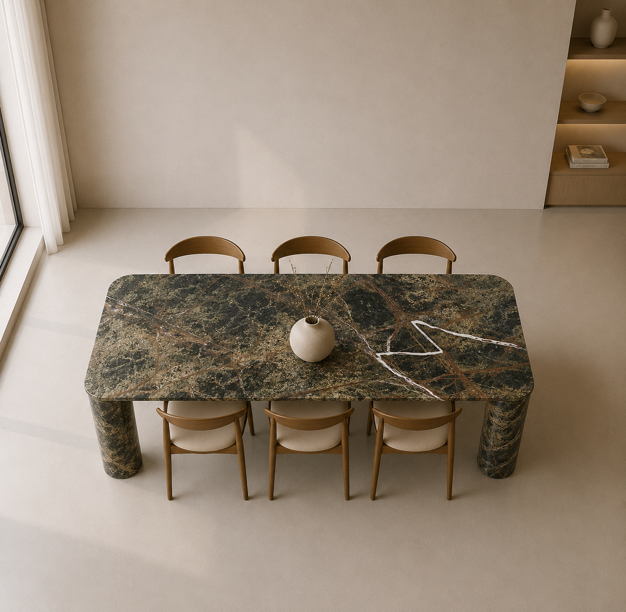 Ivory Pillar Dining Table - View 2