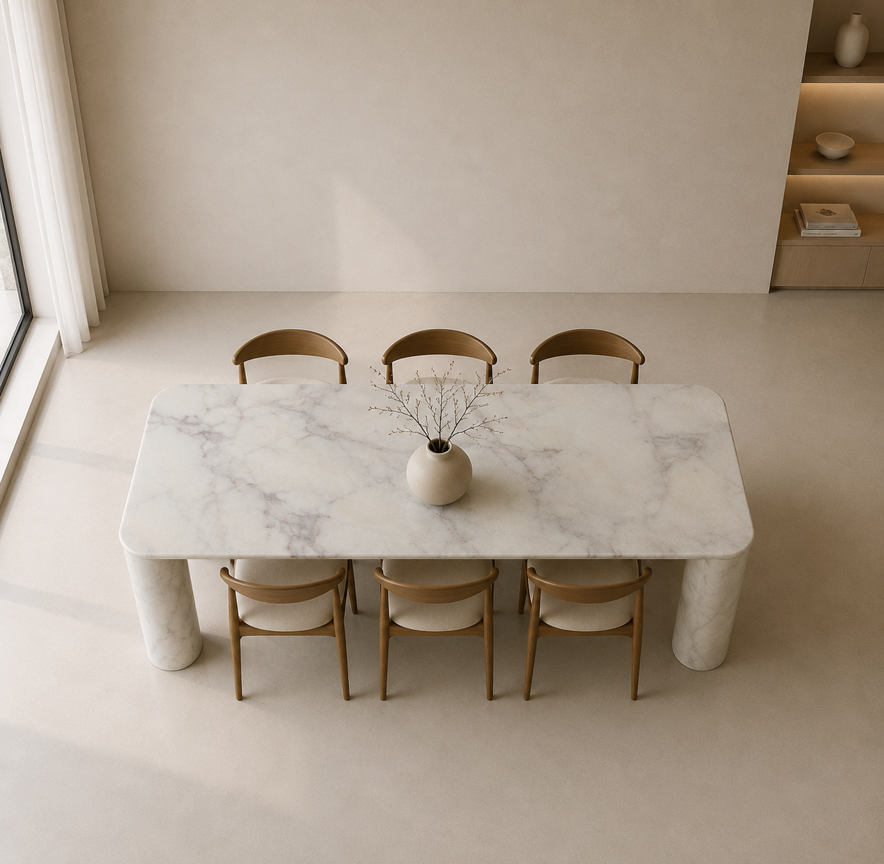 Ivory Pillar Dining Table - View 2