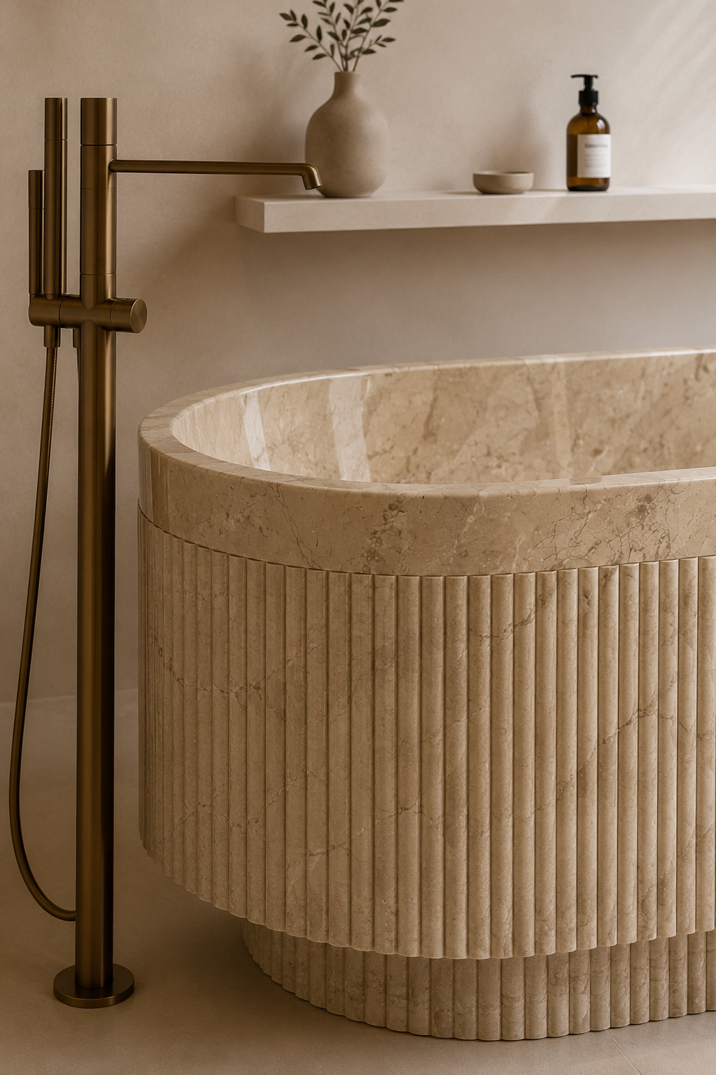 Terra Fluted Bath - View 3