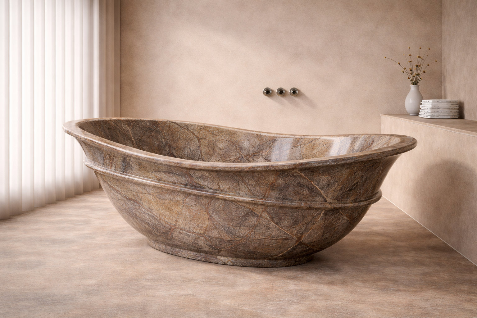 Terra Flame Stone Tub - View 2