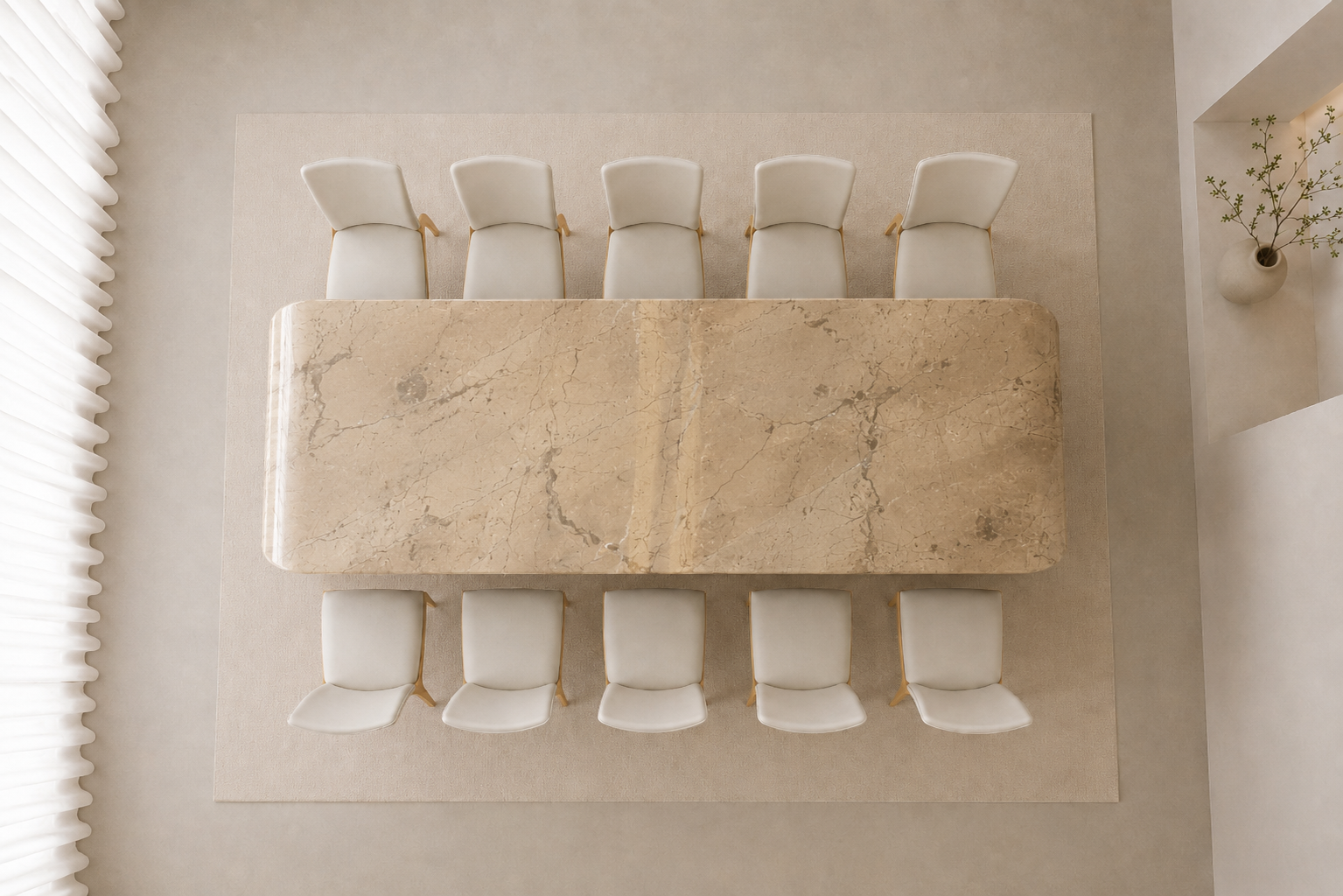 Sculptora Wave Table - Beige Romano