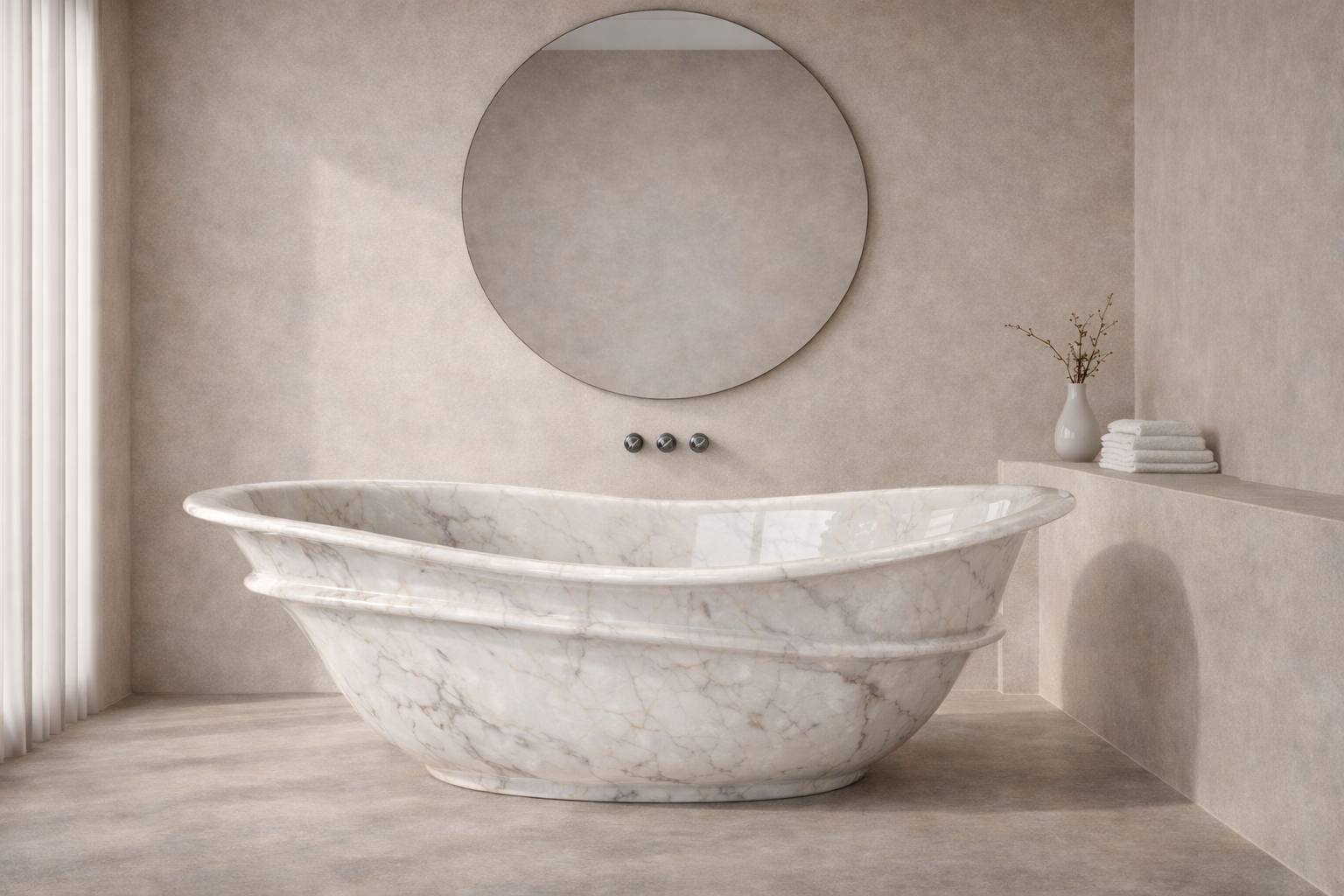 Terra Flame Stone Tub - View 1