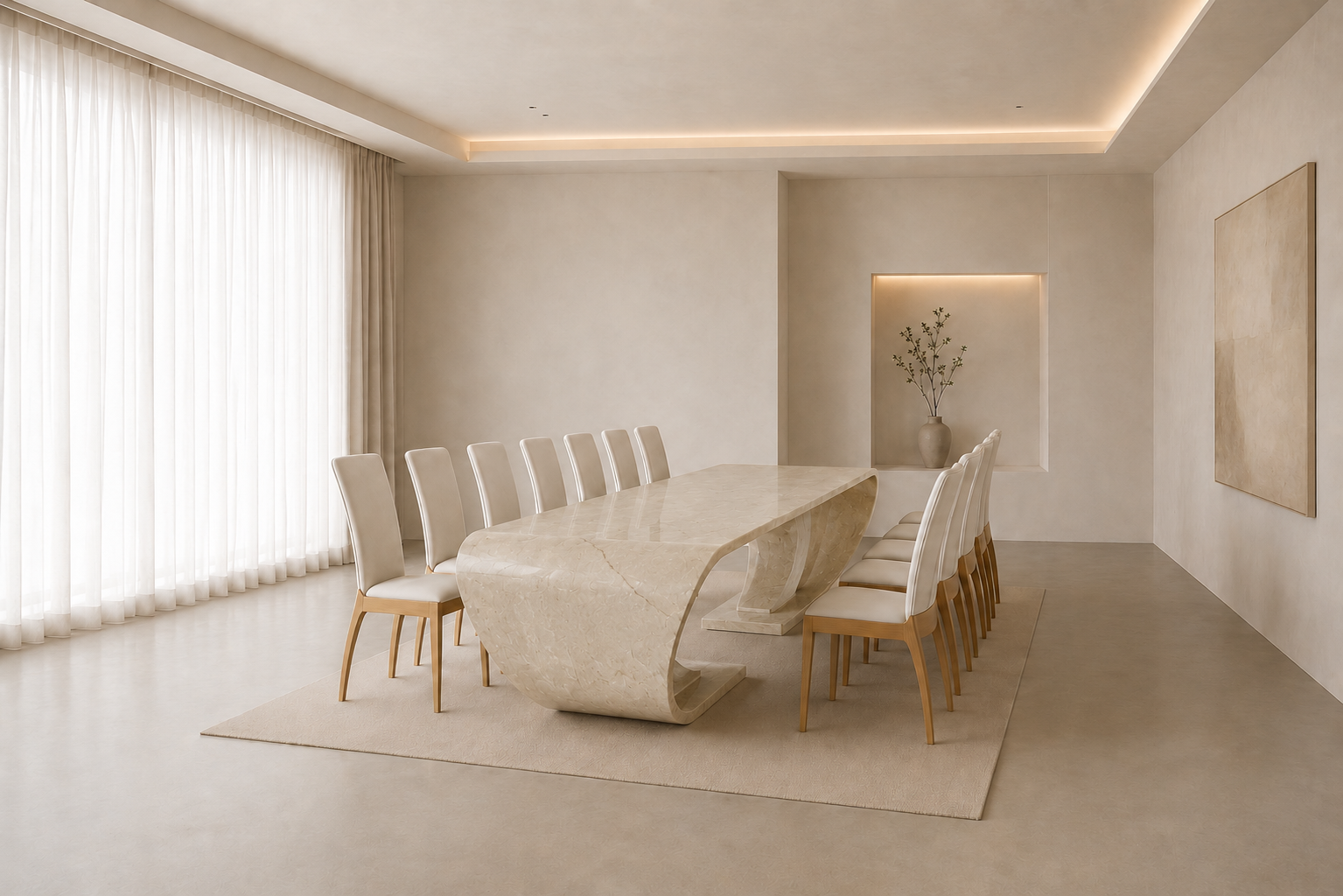 Sculptora Wave Table - Crema Dorazio
