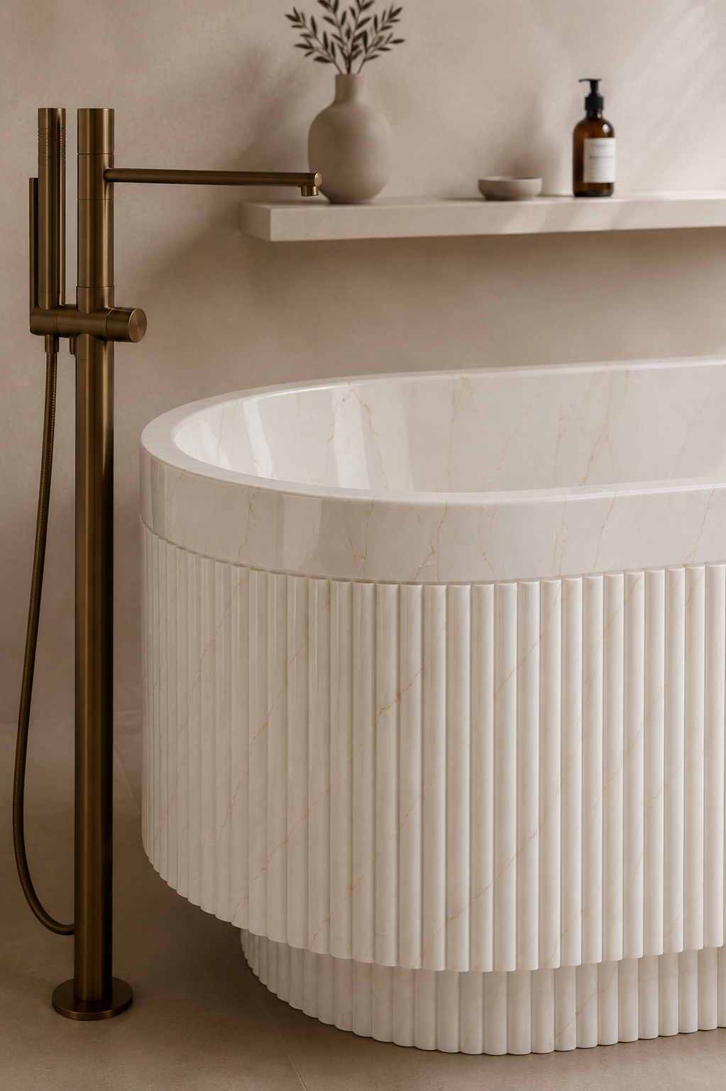 Terra Fluted Bath - View 3