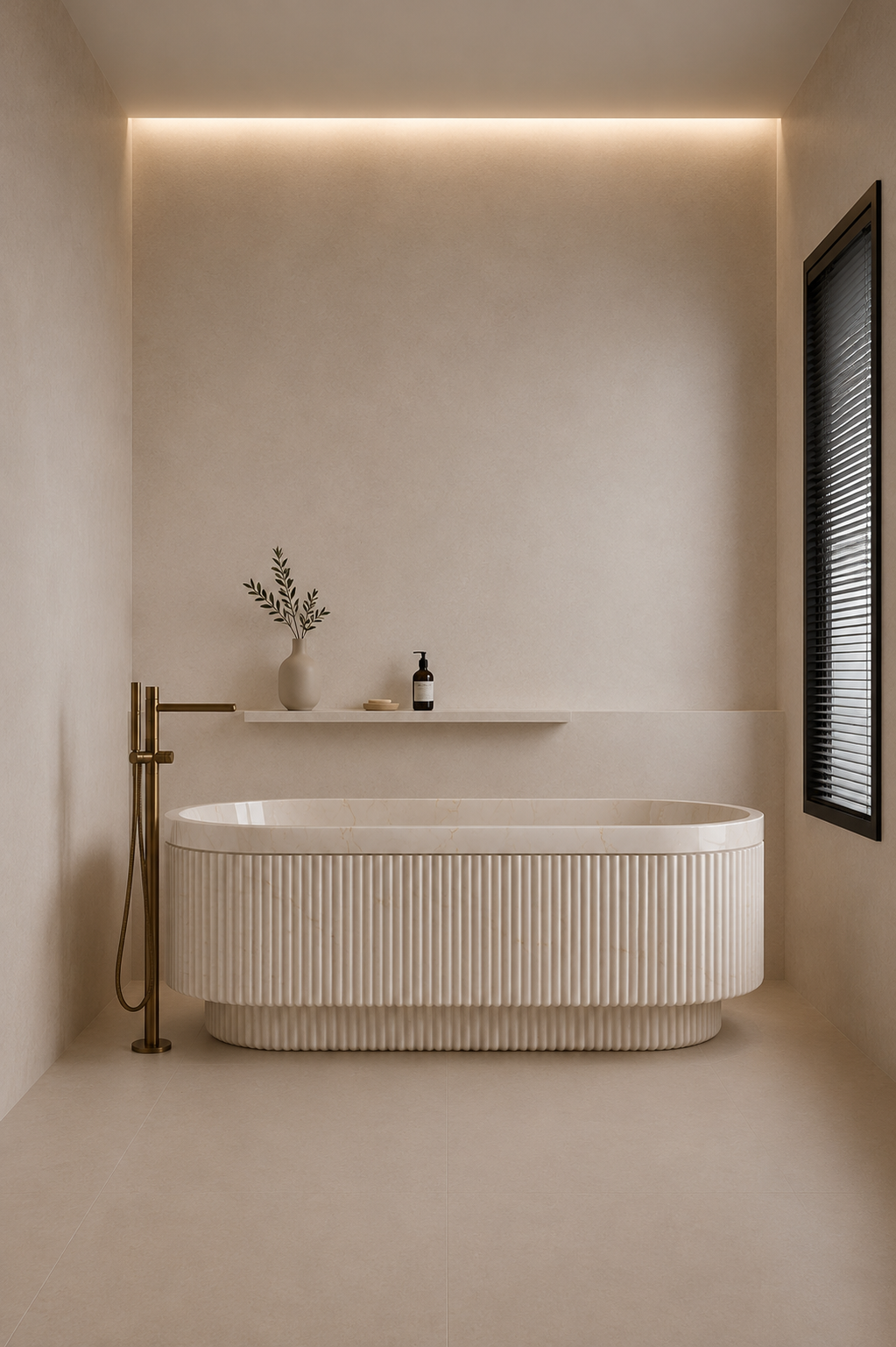 Terra Fluted Bath - View 1