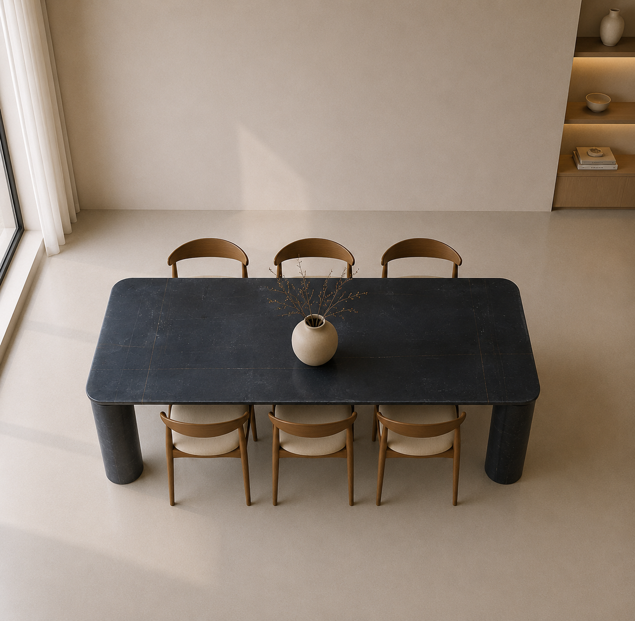 Ivory Pillar Dining Table - View 2