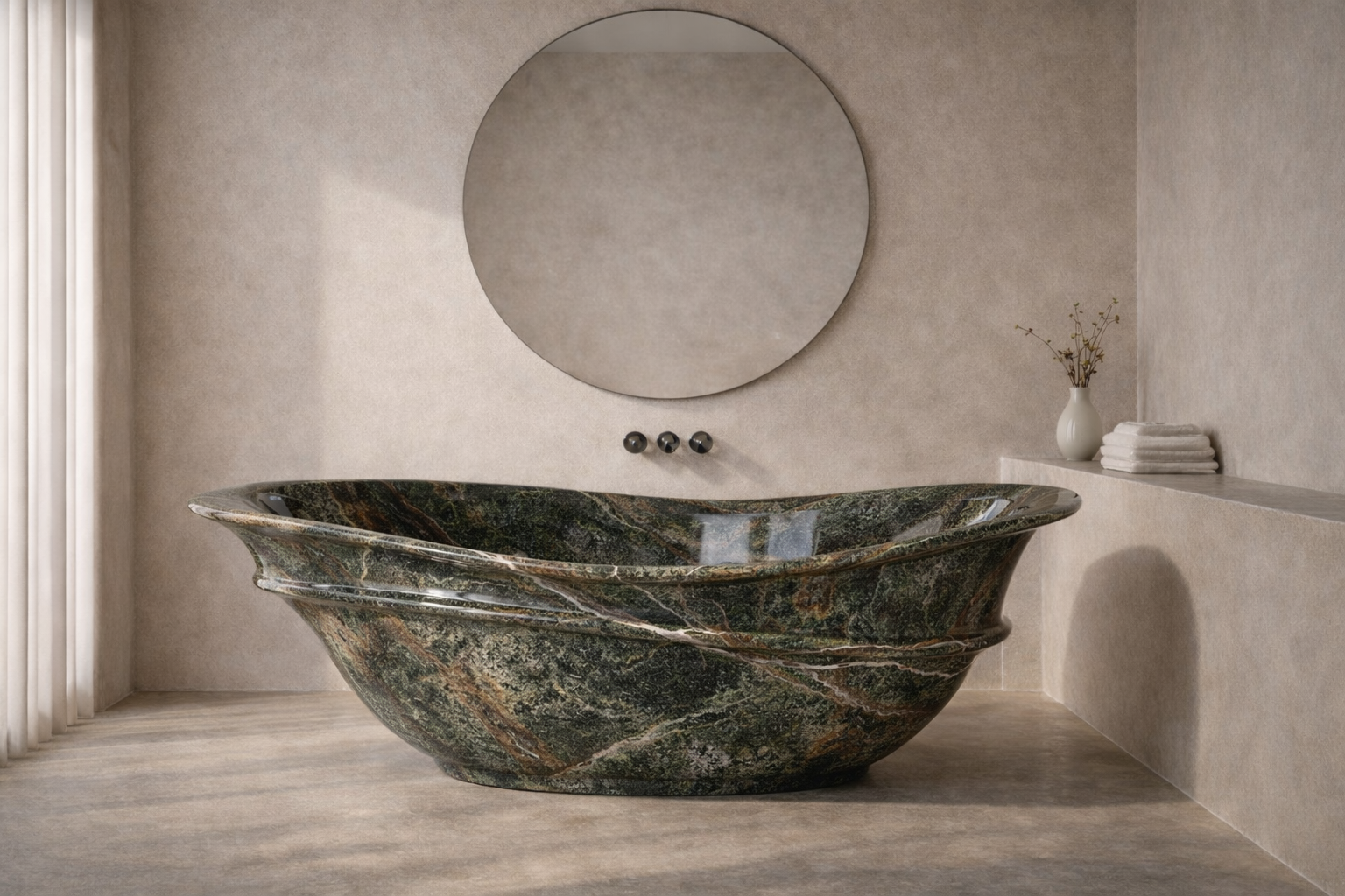 Terra Flame Stone Tub - View 1