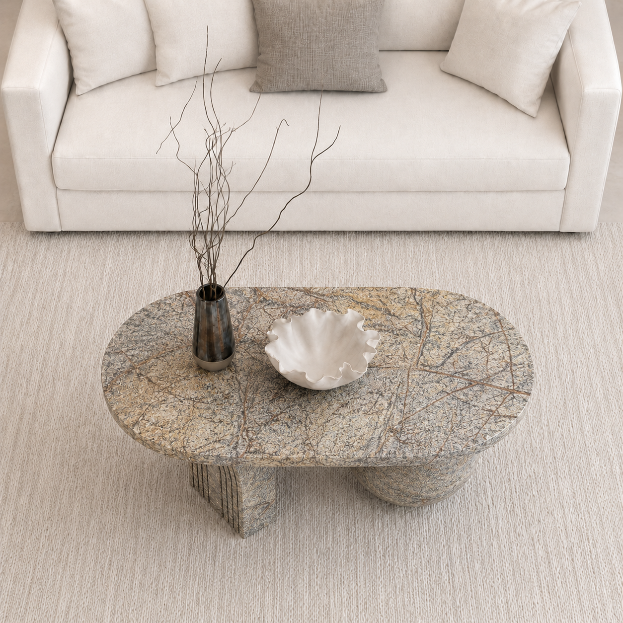 Terra Orb Coffee Table - Beige brown Aurex