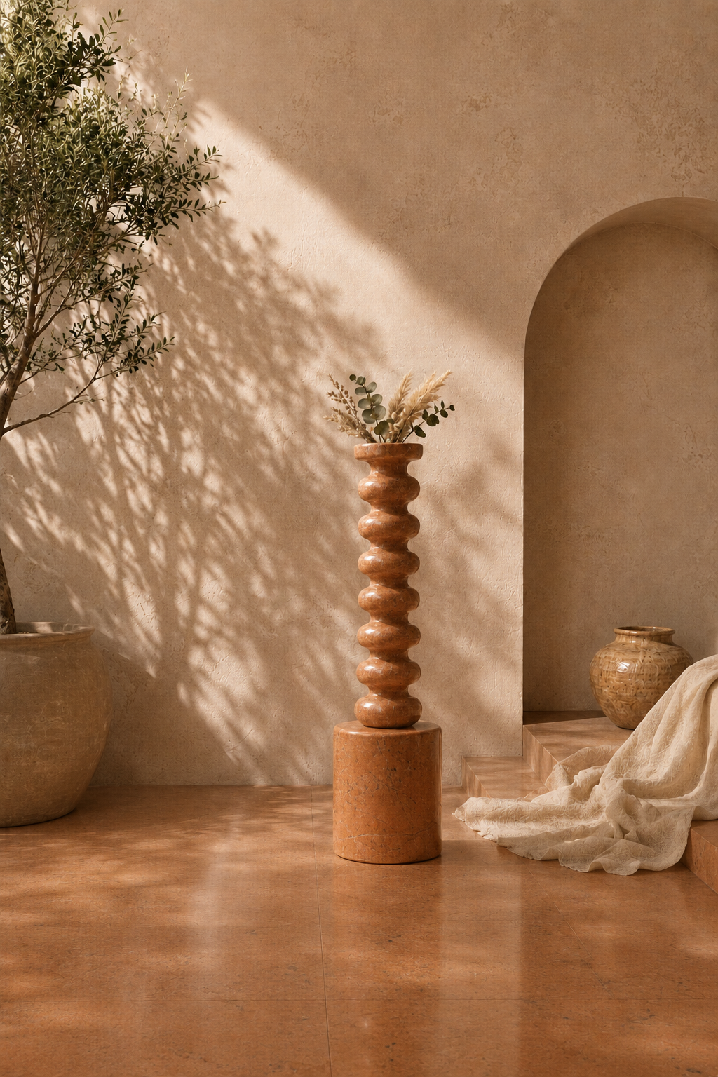 Elysian Orb Flow Vase - Emberon Sandstone
