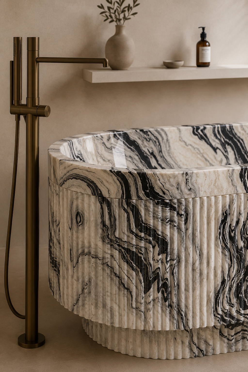Terra Fluted Bath - View 3
