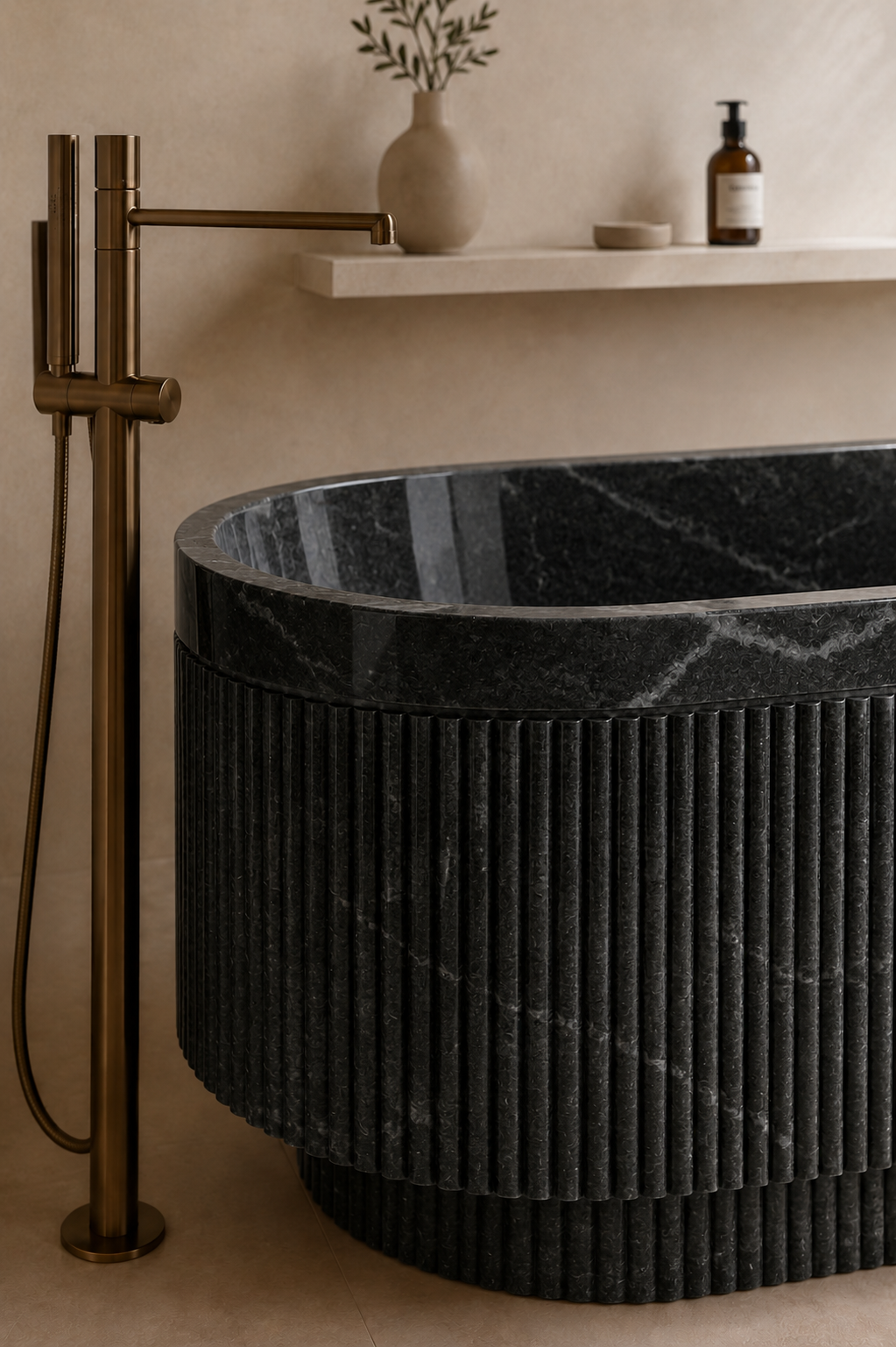 Terra Fluted Bath - View 3