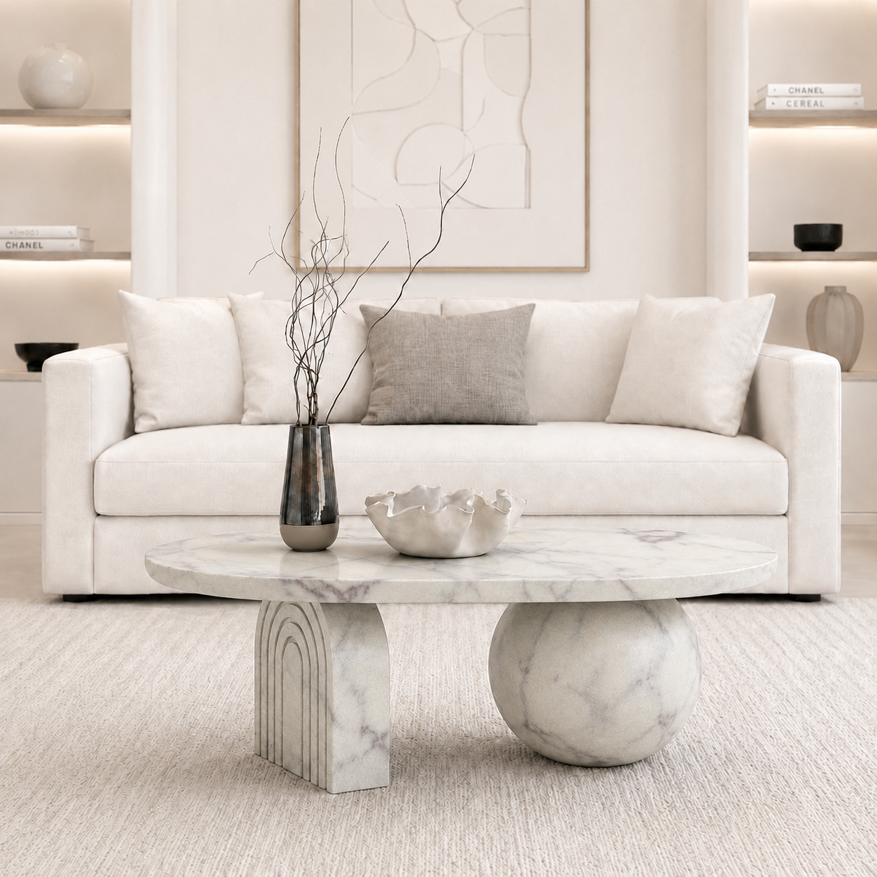 Terra Orb Coffee Table - Glacier Silk
