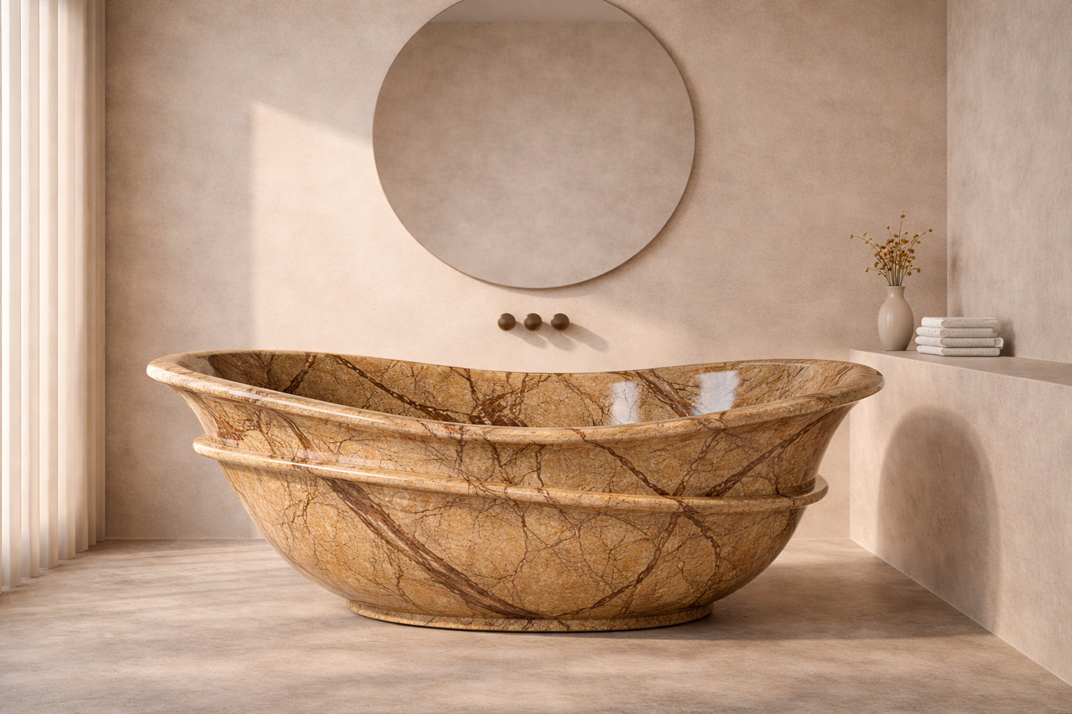 Terra Flame Stone Tub - View 1
