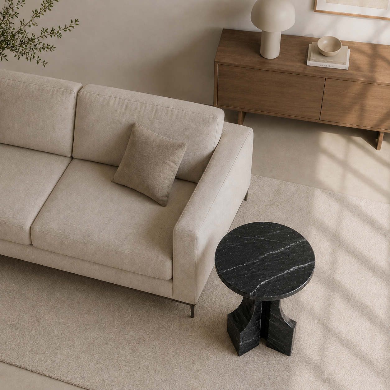 Ember Crest Side Table - Black valeriano